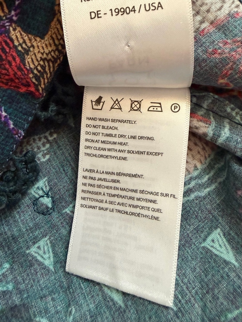 Farm Rio NWT Teal River Creatures Puff Sleeve Blouse Floral Embroidered Size S - Picture 12 of 15